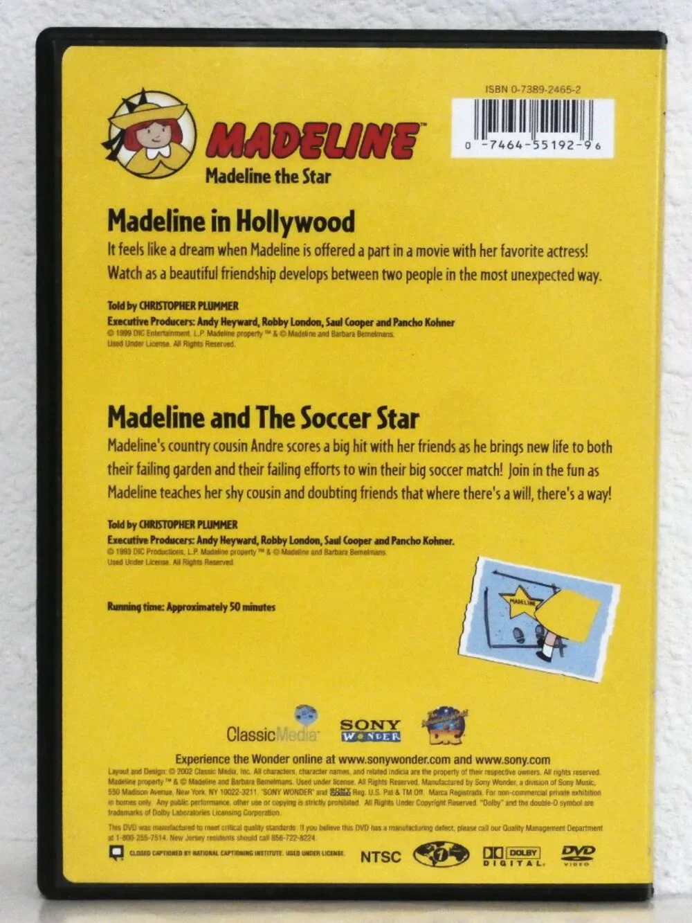 Madeline Set of Three DVD Movies Merry Musical Melodies/Winter Vacation/The Star